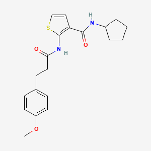 molecular formula C20H24N2O3S B4180678 N-CYCLOPENTYL-2-[3-(4-METHOXYPHENYL)PROPANAMIDO]THIOPHENE-3-CARBOXAMIDE 