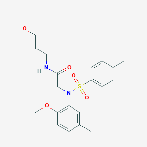 molecular formula C21H28N2O5S B418070 2-{2-methoxy-5-methyl[(4-methylphenyl)sulfonyl]anilino}-N-(3-methoxypropyl)acetamide 
