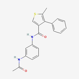 molecular formula C20H18N2O2S B4180719 N-(3-acetamidophenyl)-5-methyl-4-phenylthiophene-3-carboxamide 