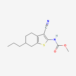 molecular formula C14H18N2O2S B4180768 Methyl (3-cyano-6-propyl-4,5,6,7-tetrahydro-1-benzothiophen-2-yl)carbamate 