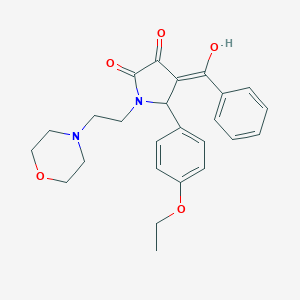 molecular formula C25H28N2O5 B418080 4-BENZOYL-5-(4-ETHOXYPHENYL)-3-HYDROXY-1-(2-MORPHOLINOETHYL)-1,5-DIHYDRO-2H-PYRROL-2-ONE 