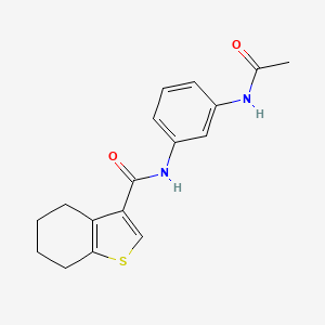 molecular formula C17H18N2O2S B4180818 N-(3-acetamidophenyl)-4,5,6,7-tetrahydro-1-benzothiophene-3-carboxamide 
