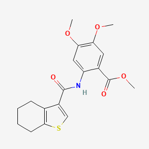 molecular formula C19H21NO5S B4180848 METHYL 4,5-DIMETHOXY-2-(4,5,6,7-TETRAHYDRO-1-BENZOTHIOPHENE-3-AMIDO)BENZOATE 