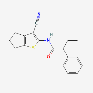 molecular formula C18H18N2OS B4181012 N-(3-cyano-5,6-dihydro-4H-cyclopenta[b]thiophen-2-yl)-2-phenylbutanamide 