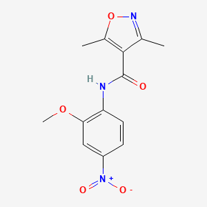 molecular formula C13H13N3O5 B4181022 N-(2-methoxy-4-nitrophenyl)-3,5-dimethyl-1,2-oxazole-4-carboxamide 