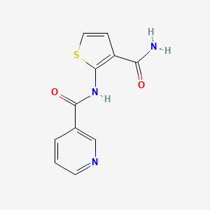 molecular formula C11H9N3O2S B4181084 N-(3-carbamoylthiophen-2-yl)pyridine-3-carboxamide 