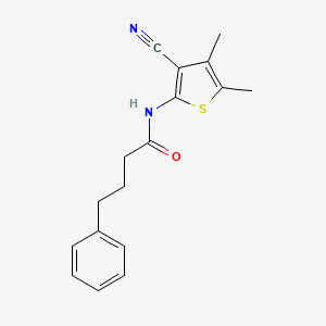 molecular formula C17H18N2OS B4181089 N-(3-cyano-4,5-dimethylthiophen-2-yl)-4-phenylbutanamide 