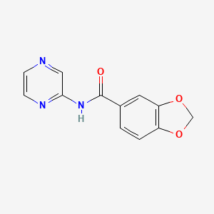 molecular formula C12H9N3O3 B4181099 N-(PYRAZIN-2-YL)-2H-13-BENZODIOXOLE-5-CARBOXAMIDE 