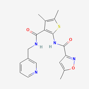 molecular formula C18H18N4O3S B4181130 N-(4,5-DIMETHYL-3-{[(PYRIDIN-3-YL)METHYL]CARBAMOYL}THIOPHEN-2-YL)-5-METHYL-1,2-OXAZOLE-3-CARBOXAMIDE 