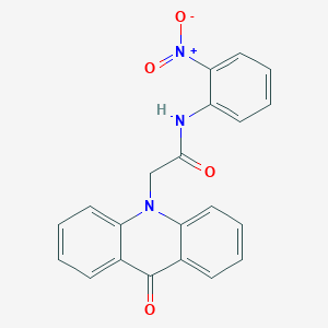 molecular formula C21H15N3O4 B418120 N-(2-nitrophenyl)-2-(9-oxoacridin-10-yl)acetamide 