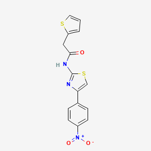 molecular formula C15H11N3O3S2 B4181242 N-[4-(4-NITROPHENYL)-13-THIAZOL-2-YL]-2-(THIOPHEN-2-YL)ACETAMIDE 