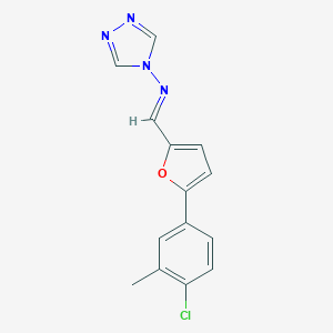 molecular formula C14H11ClN4O B418128 N-{[5-(4-chloro-3-methylphenyl)-2-furyl]methylene}-N-(4H-1,2,4-triazol-4-yl)amine 