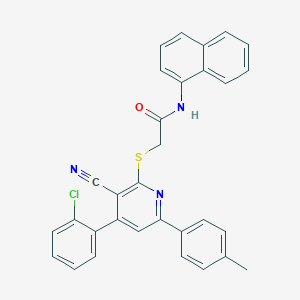 molecular formula C31H22ClN3OS B418131 2-{[4-(2-chlorophenyl)-3-cyano-6-(4-methylphenyl)-2-pyridinyl]sulfanyl}-N-(1-naphthyl)acetamide 