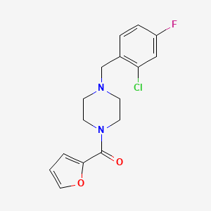 molecular formula C16H16ClFN2O2 B4181334 [4-(2-CHLORO-4-FLUOROBENZYL)PIPERAZINO](2-FURYL)METHANONE 