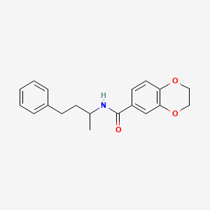molecular formula C19H21NO3 B4181466 N-(4-phenylbutan-2-yl)-2,3-dihydro-1,4-benzodioxine-6-carboxamide 