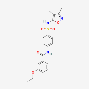molecular formula C20H21N3O5S B4181494 N-{4-[(3,4-DIMETHYL-5-ISOXAZOLYL)SULFAMOYL]PHENYL}-3-ETHOXYBENZAMIDE 