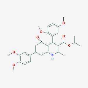 molecular formula C30H35NO7 B418153 Propan-2-yl 4-(2,5-dimethoxyphenyl)-7-(3,4-dimethoxyphenyl)-2-methyl-5-oxo-1,4,5,6,7,8-hexahydroquinoline-3-carboxylate 