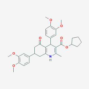 molecular formula C32H37NO7 B418158 Cyclopentyl 4,7-bis(3,4-dimethoxyphenyl)-2-methyl-5-oxo-1,4,5,6,7,8-hexahydroquinoline-3-carboxylate 