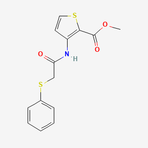 molecular formula C14H13NO3S2 B4181580 METHYL 3-{[2-(PHENYLSULFANYL)ACETYL]AMINO}-2-THIOPHENECARBOXYLATE 