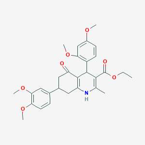 molecular formula C29H33NO7 B418160 Ethyl 4-(2,4-dimethoxyphenyl)-7-(3,4-dimethoxyphenyl)-2-methyl-5-oxo-1,4,5,6,7,8-hexahydroquinoline-3-carboxylate 