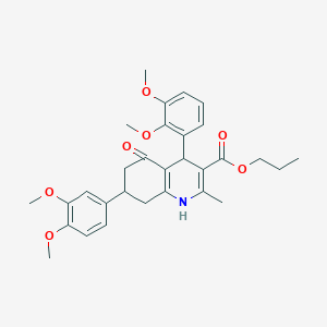 molecular formula C30H35NO7 B418162 Propyl 4-(2,3-dimethoxyphenyl)-7-(3,4-dimethoxyphenyl)-2-methyl-5-oxo-1,4,5,6,7,8-hexahydroquinoline-3-carboxylate 
