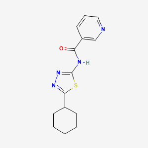molecular formula C14H16N4OS B4181628 N-(5-cyclohexyl-1,3,4-thiadiazol-2-yl)pyridine-3-carboxamide 
