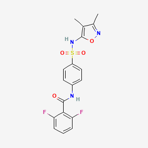 molecular formula C18H15F2N3O4S B4181638 N-[4-[(3,4-dimethyl-1,2-oxazol-5-yl)sulfamoyl]phenyl]-2,6-difluorobenzamide 