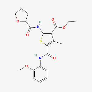 molecular formula C21H24N2O6S B4181639 ETHYL 5-[(2-METHOXYPHENYL)CARBAMOYL]-4-METHYL-2-(OXOLANE-2-AMIDO)THIOPHENE-3-CARBOXYLATE 