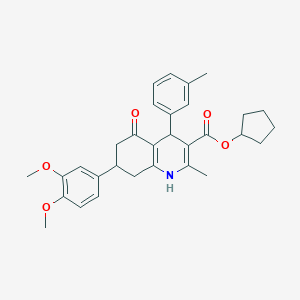 molecular formula C31H35NO5 B418165 cyclopentyl 7-(3,4-dimethoxyphenyl)-2-methyl-4-(3-methylphenyl)-5-oxo-1,4,5,6,7,8-hexahydroquinoline-3-carboxylate 