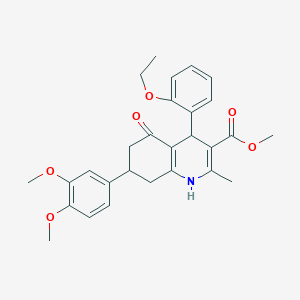 molecular formula C28H31NO6 B418166 Methyl 7-(3,4-dimethoxyphenyl)-4-(2-ethoxyphenyl)-2-methyl-5-oxo-1,4,5,6,7,8-hexahydroquinoline-3-carboxylate 