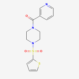 molecular formula C14H15N3O3S2 B4181734 3-PYRIDYL[4-(2-THIENYLSULFONYL)PIPERAZINO]METHANONE 