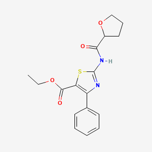 molecular formula C17H18N2O4S B4181768 Ethyl 4-phenyl-2-[(tetrahydrofuran-2-ylcarbonyl)amino]-1,3-thiazole-5-carboxylate 