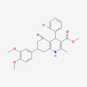 molecular formula C26H26BrNO5 B418177 methyl 4-(2-bromophenyl)-7-(3,4-dimethoxyphenyl)-2-methyl-5-oxo-1,4,5,6,7,8-hexahydroquinoline-3-carboxylate 