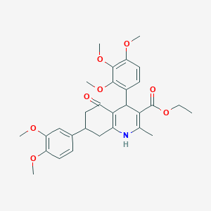 molecular formula C30H35NO8 B418178 Ethyl 7-(3,4-dimethoxyphenyl)-2-methyl-5-oxo-4-(2,3,4-trimethoxyphenyl)-1,4,5,6,7,8-hexahydroquinoline-3-carboxylate 
