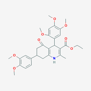 molecular formula C30H35NO8 B418179 Ethyl 7-(3,4-dimethoxyphenyl)-2-methyl-5-oxo-4-(2,4,5-trimethoxyphenyl)-1,4,5,6,7,8-hexahydroquinoline-3-carboxylate 
