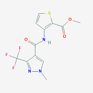 molecular formula C12H10F3N3O3S B041818 3-[[[1-Methyl-3-(trifluoromethyl)-1H-pyrazol-4-yl]carbonyl]amino]-2-thiophenecarboxylic Acid Methyl Ester CAS No. 293326-85-9