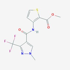 molecular formula C12H10F3N3O3S B041818 Methyl 3-[[1-methyl-3-(trifluoromethyl)pyrazole-4-carbonyl]amino]thiophene-2-carboxylate CAS No. 293326-85-9