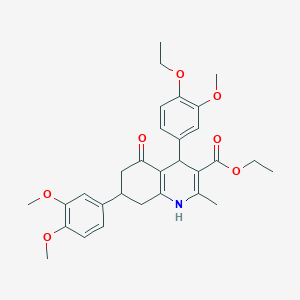 molecular formula C30H35NO7 B418182 Ethyl 7-(3,4-dimethoxyphenyl)-4-(4-ethoxy-3-methoxyphenyl)-2-methyl-5-oxo-1,4,5,6,7,8-hexahydroquinoline-3-carboxylate 