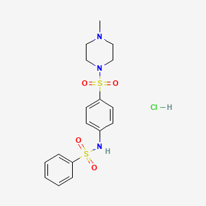 molecular formula C17H22ClN3O4S2 B4181846 N-[4-(4-methylpiperazin-1-yl)sulfonylphenyl]benzenesulfonamide;hydrochloride 