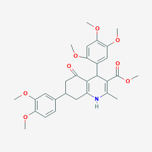molecular formula C29H33NO8 B418189 Methyl 7-(3,4-dimethoxyphenyl)-2-methyl-5-oxo-4-(2,4,5-trimethoxyphenyl)-1,4,5,6,7,8-hexahydroquinoline-3-carboxylate 