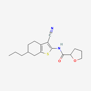 molecular formula C17H22N2O2S B4181891 N-(3-CYANO-6-PROPYL-4,5,6,7-TETRAHYDRO-1-BENZOTHIOPHEN-2-YL)TETRAHYDRO-2-FURANCARBOXAMIDE 