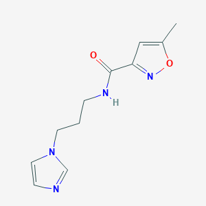 molecular formula C11H14N4O2 B4181947 N-[3-(1H-imidazol-1-yl)propyl]-5-methyl-1,2-oxazole-3-carboxamide 