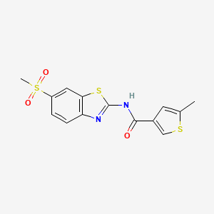 molecular formula C14H12N2O3S3 B4182054 N-(6-METHANESULFONYL-13-BENZOTHIAZOL-2-YL)-5-METHYLTHIOPHENE-3-CARBOXAMIDE 