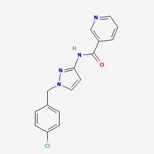 molecular formula C16H13ClN4O B4182067 N-[1-(4-chlorobenzyl)-1H-pyrazol-3-yl]nicotinamide 