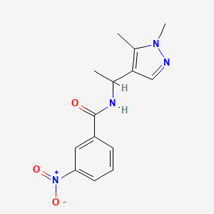 molecular formula C14H16N4O3 B4182238 N-[1-(15-DIMETHYL-1H-PYRAZOL-4-YL)ETHYL]-3-NITROBENZAMIDE 