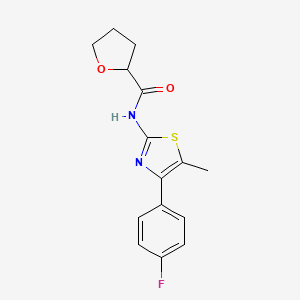 molecular formula C15H15FN2O2S B4182290 N-[4-(4-FLUOROPHENYL)-5-METHYL-13-THIAZOL-2-YL]OXOLANE-2-CARBOXAMIDE 