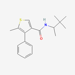molecular formula C18H23NOS B4182298 N-(3,3-dimethylbutan-2-yl)-5-methyl-4-phenylthiophene-3-carboxamide 