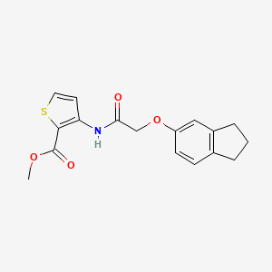 molecular formula C17H17NO4S B4182362 METHYL 3-{[2-(2,3-DIHYDRO-1H-INDEN-5-YLOXY)ACETYL]AMINO}-2-THIOPHENECARBOXYLATE 