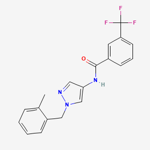 molecular formula C19H16F3N3O B4182375 N-{1-[(2-METHYLPHENYL)METHYL]-1H-PYRAZOL-4-YL}-3-(TRIFLUOROMETHYL)BENZAMIDE 