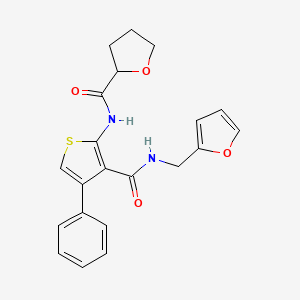 molecular formula C21H20N2O4S B4182410 N-{3-[(furan-2-ylmethyl)carbamoyl]-4-phenylthiophen-2-yl}tetrahydrofuran-2-carboxamide 